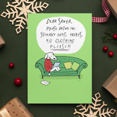 A Dogs Letter to Santa _ Funny Christmas Cartoon Holiday Postcard
