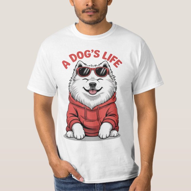 A Dogs Life Cute Funny T-Shirt Gift For Him Her Ma (Front)