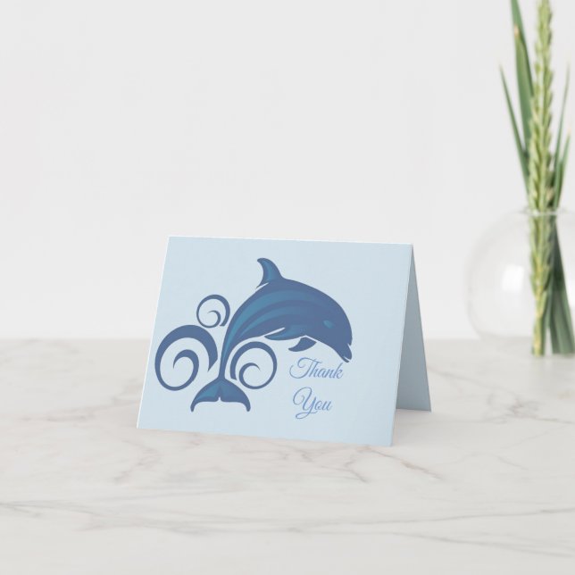 A Dolphin Letterpress Thank You Card (Front)
