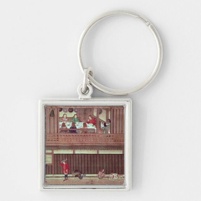 A domestic scene   of a scroll) keychain (Front)