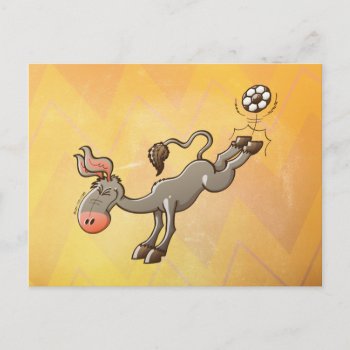 A Donkey Has The Most Powerful Kick Of Soccer Postcard by ZoocoDrawingLounge at Zazzle