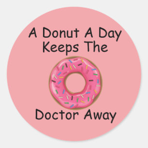 A donut a day classic round sticker