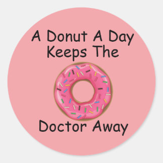A donut a day classic round sticker