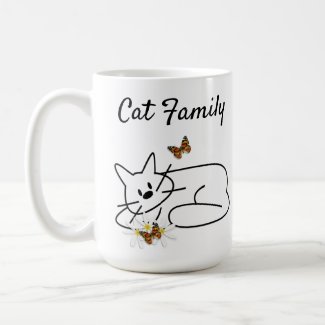 Doodle Cat Family Mugs and Gifts