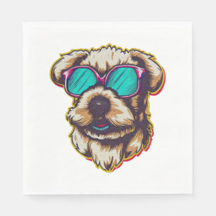 A DORABLE D O G WITH SUN GLASSES NAPKINS