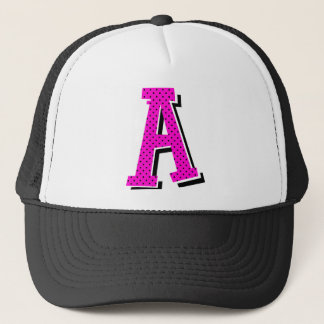 "A" Dotty Monogramed Trucker Hat