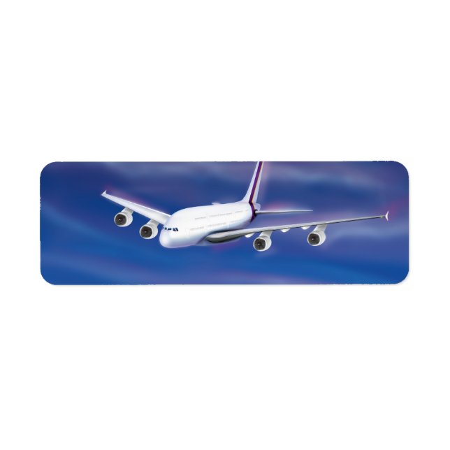 A Double Decker Commercial Airplane Label (Front)