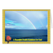 A Double Rainbow Over The Ocean Framed With a Rose (Front Horizontal)