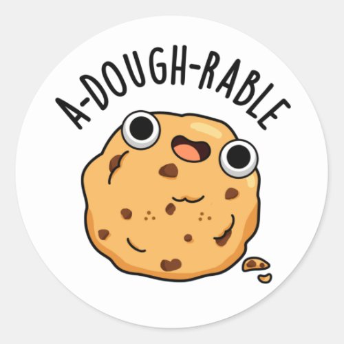 A_dough_rable Funny Cookie Pun Classic Round Sticker