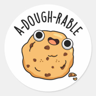 A-dough-rable Funny Cookie Pun Classic Round Sticker