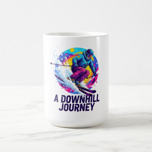 A Downhill Journey Skier Coffee Mug (Center)
