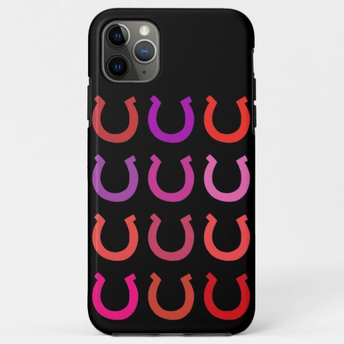A dozen lucky horseshoes in pink purple mauve red iPhone 11 pro max case