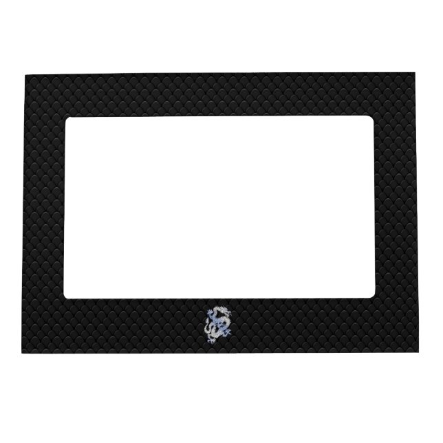 A Dragon expression on Black Snake Skin Print Magnetic Photo Frame (Front)