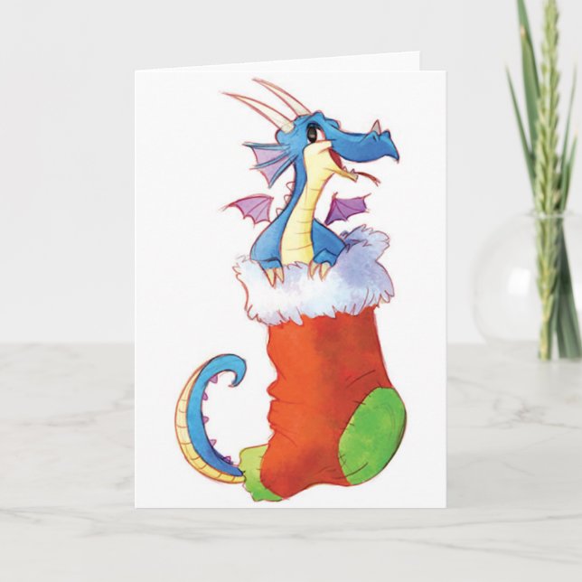 A Dragon in My Stocking Holiday Card (Front)