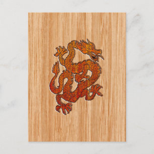 A Dragon in oriental Bamboo Postcard