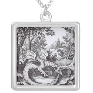 A Dragon in the Forest Silver Plated Necklace