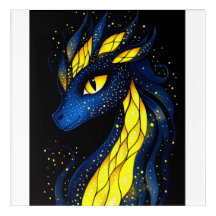 A dragon with glowing yellow scales