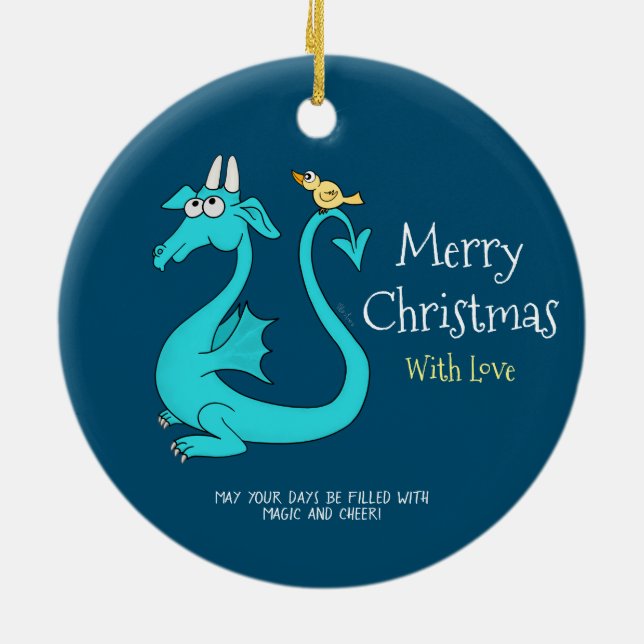A Dragon With the Bird in the Tail Ceramic Ornament (Back)