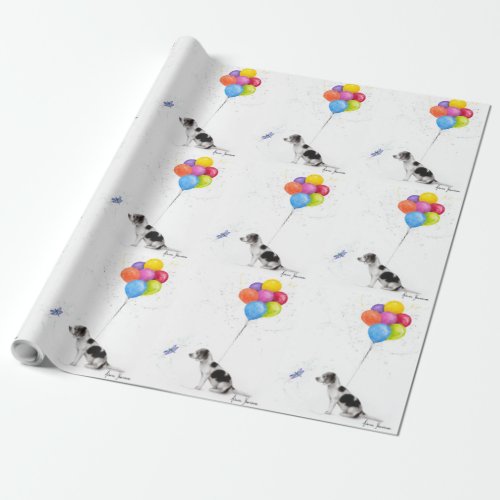 A Dragonfly  Beagle Wish Wrapping Paper