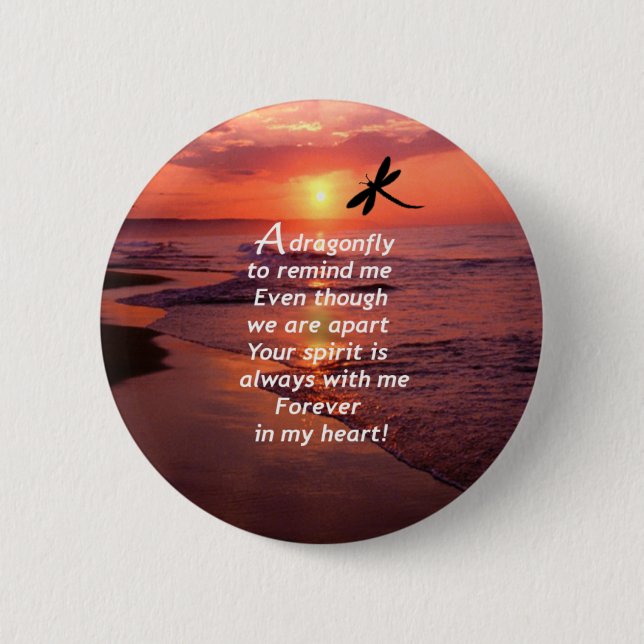 A Dragonfly to Remind Me Button (Front)
