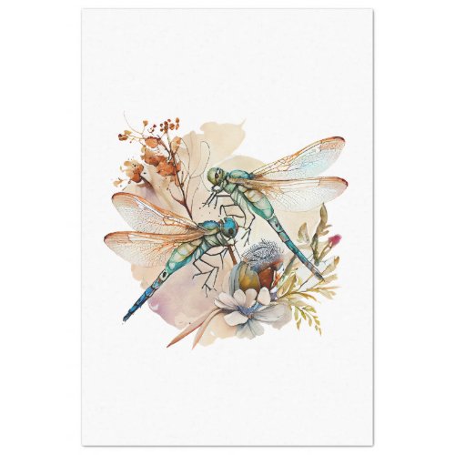 A Dragonfly Watercolor Series Design 2 Tissue Paper