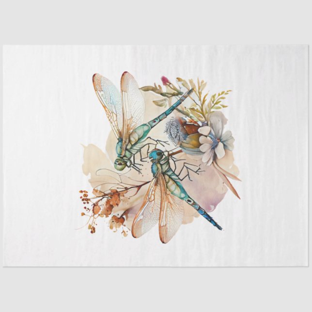 A Dragonfly Watercolor Series Design 2 Tissue Paper (Front)