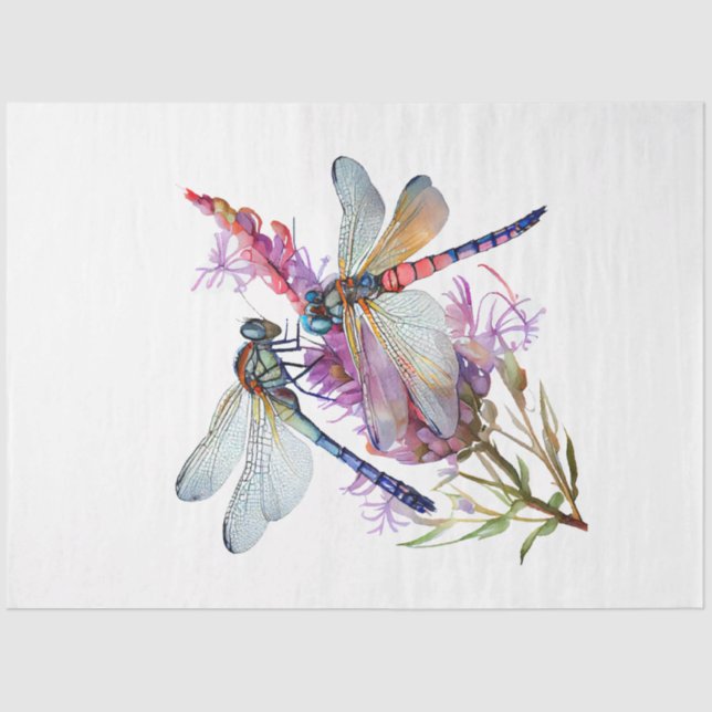 A Dragonfly Watercolor Series Design 5 Tissue Paper (Front)