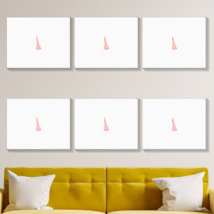 a drawing of a bird with flowers on it canvas photo tile 