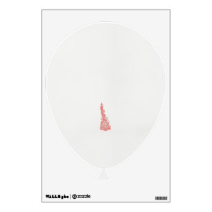 a drawing of a bird with flowers on it wall decal