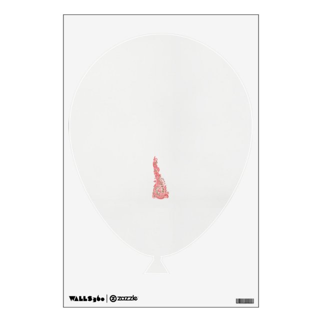 a drawing of a bird with flowers on it wall decal (Front)