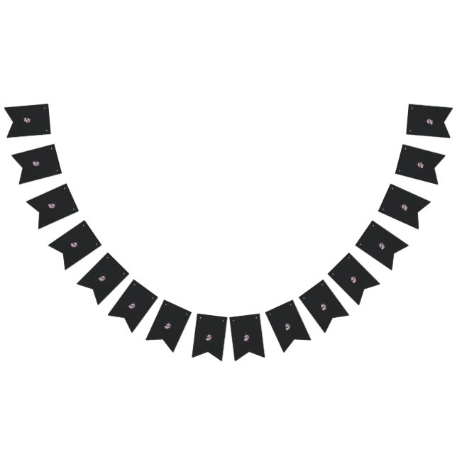 a drawing of a plant with purple flowers bunting flags (All)