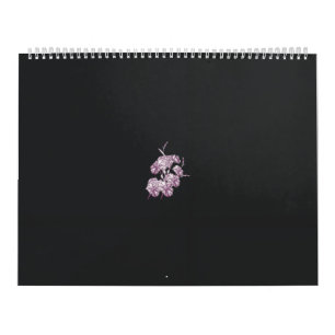 a drawing of a plant with purple flowers calendar