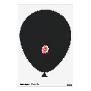 a drawing of a red flower on a white background wall decal