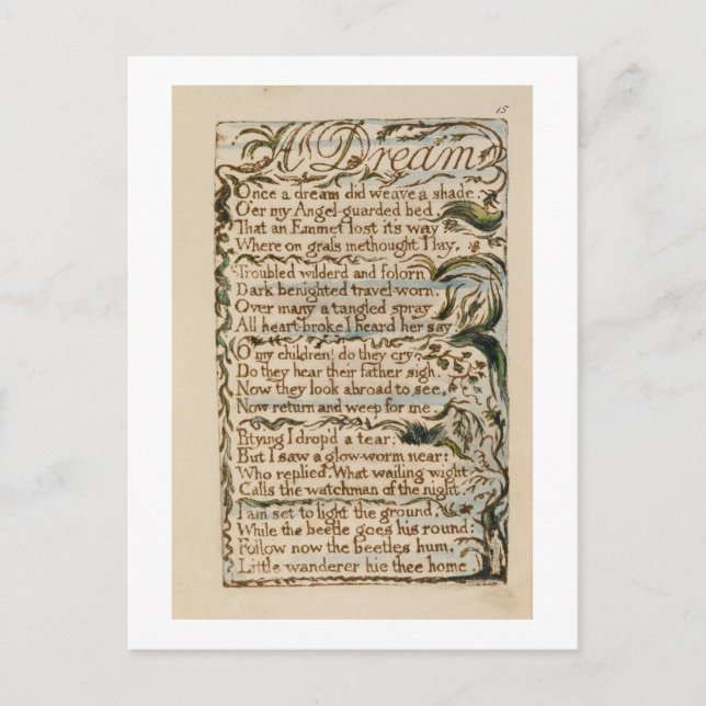 A Dream, illustration from 'Songs of Innocence and Postcard (Front)