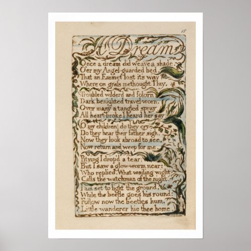 A Dream illustration from Songs of Innocence and Poster