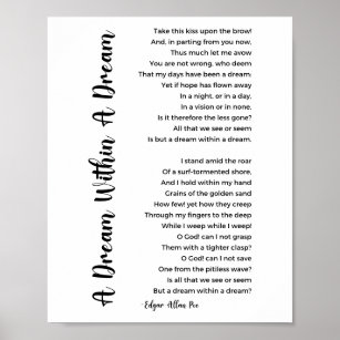 A Dream Within A Dream Poem by Edgar Allan Poe Poster