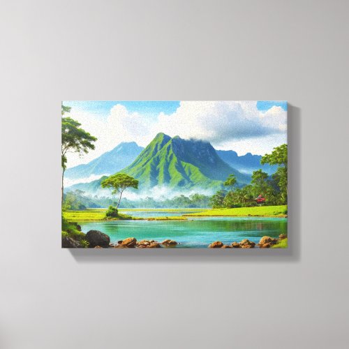 A Dreamy Landscape A Peaceful View of Nature Canvas Print