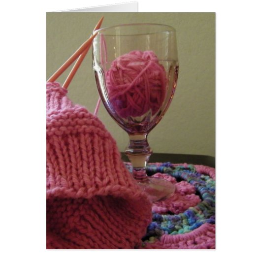 A Drink of Pink Yarn Cards (Front)