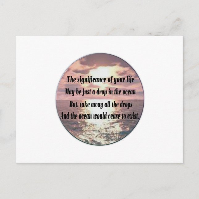 A drop in the ocean postcard (Front)