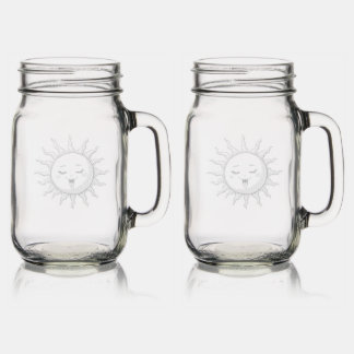 A drop of Sunshine Mason Jar W/ Handle