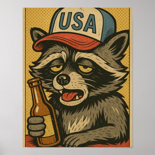 A DRUNK RACCOON WALKS INTO A BAR-6 POSTER (Front)