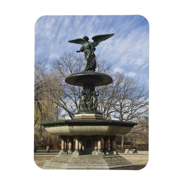 A dry winter Bethesda Fountain in Central Park Magnet (Vertical)
