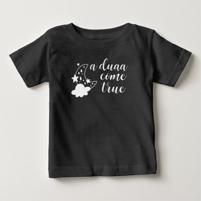 A Duaa Come True Muslim Baby Black T-Shirt (Front)