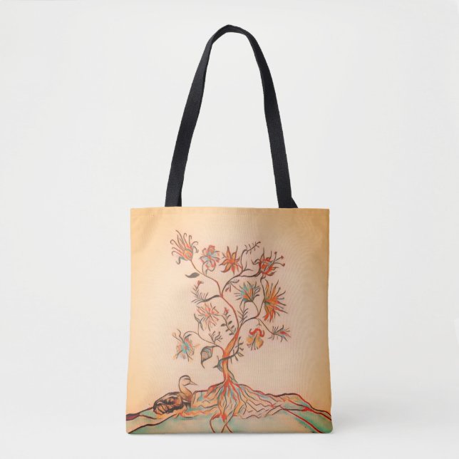 A duck and Tree Tote Bag (Front)