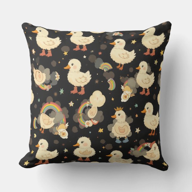 A duck full of laughter throw pillow (Front)