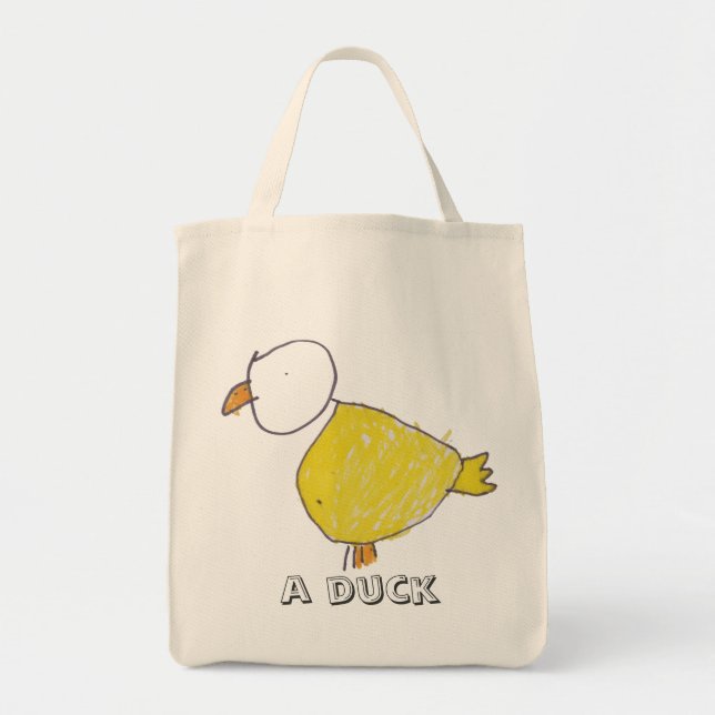 A Duck Organic Grocery Tote Bag (Front)