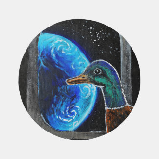 A duck sent into the outer space outdoor rug