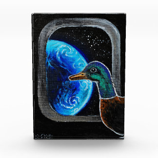 A duck sent into the outer space photo block