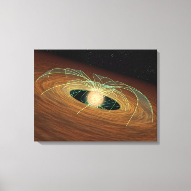 A dusty planet-forming disk in orbit canvas print (Front)