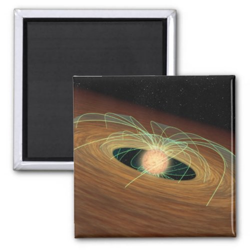 A dusty planet_forming disk in orbit magnet